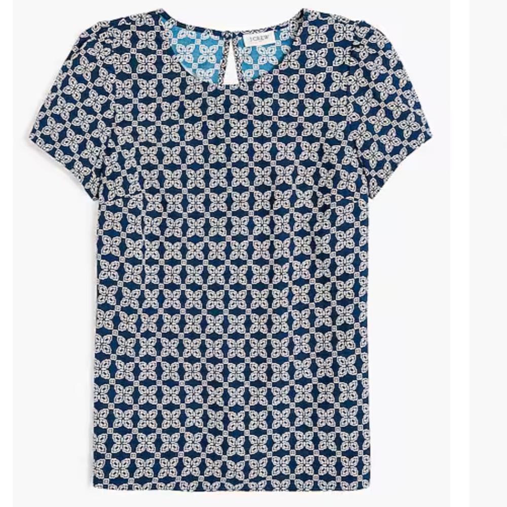 NWT J Crew Patterned Short Sleeve Shirt